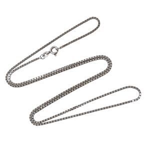 Box Chain Necklace | Sterling Silver 925 23.5"